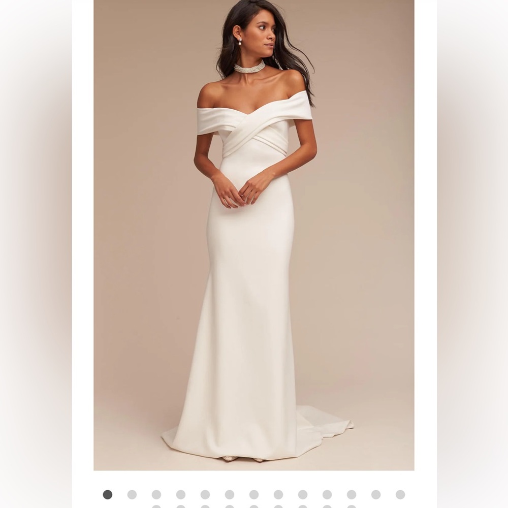 Anthropologie Off-Shoulder Ivory Wedding Gown